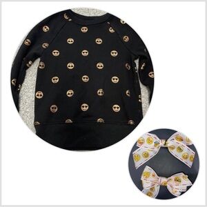 Emoji shirt with emoji hair bows - girls shirt-girls hair bows-emoji hair bows